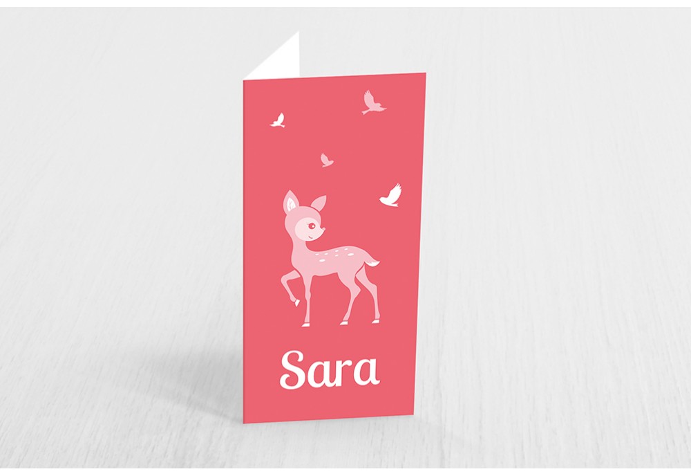 Roze bambi met vogels Roze bambi met vogels